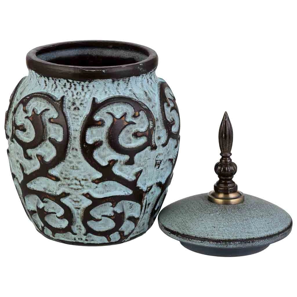 Vaso in ceramica blu, P16x30,5h cm
