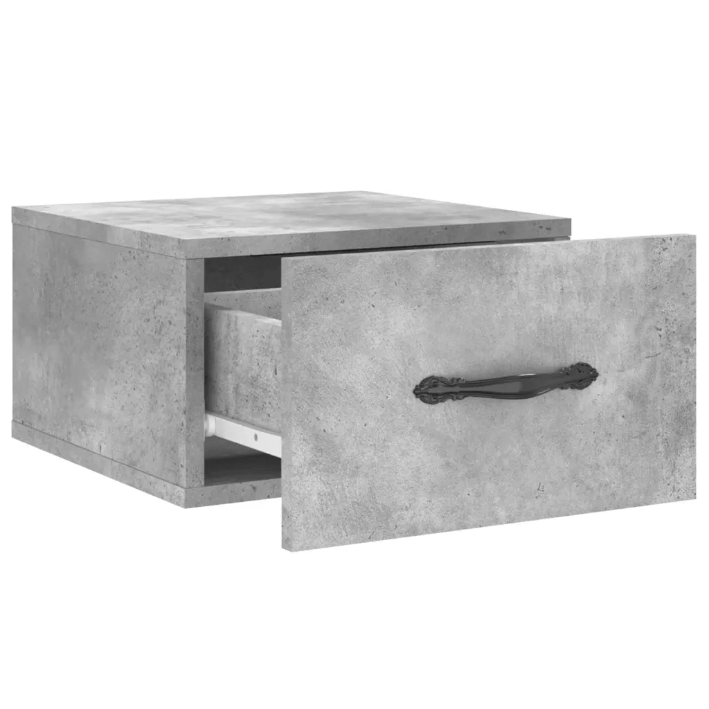 Comodino | Armadio da Notte | Mobiletto da notte a Muro Grigio Cemento 35x35x20 cm