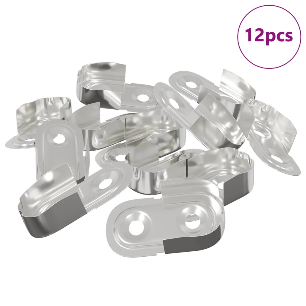 Braccio per asta dell'armadio 12 pcs Zinco Bianco Ferro 864898