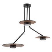 Plafoniera LED Nowodvorski DISK nera legno 72cm 3xGX53