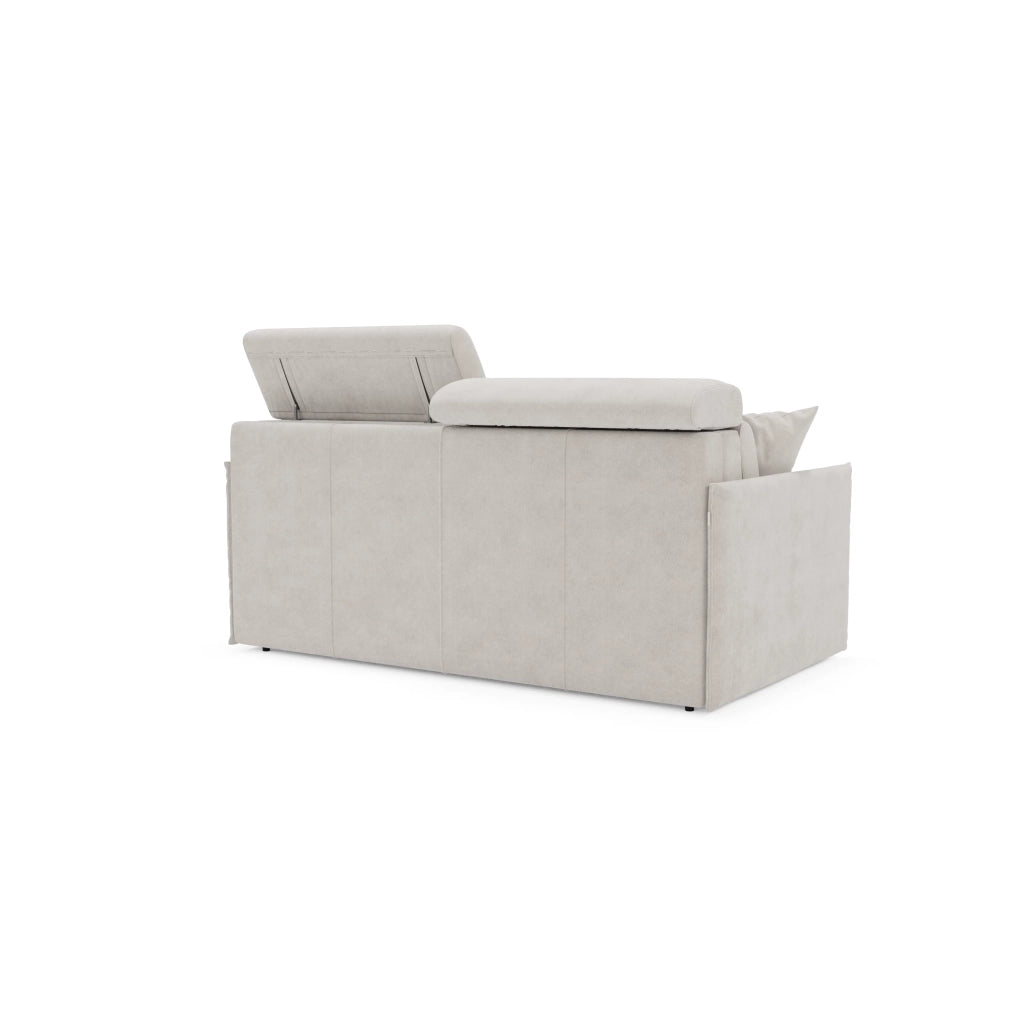 Miryam Divano letto con poggiatesta reclinabili e comfort maxi - design compatto in morbido tessuto smacchiabile T31 169 cm bianco
