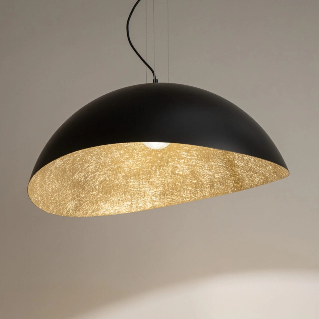 Lampada a sospensione Solaris nera oro 89cm E27 Sigma