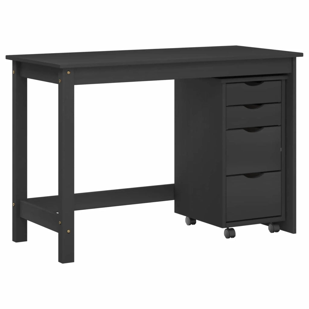Set scrivania e mobiletto su ruote MOSS 2 pcs Nero