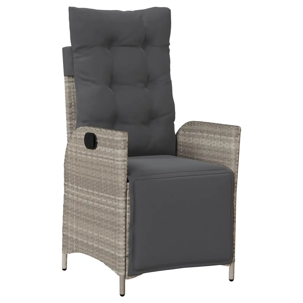 Set Pranzo da Giardino 5pz con Cuscini Grigio Chiaro Polyrattan 3213465
