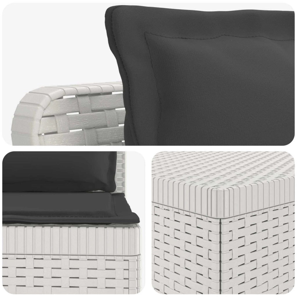 Divano da Giardino 4 Posti con Cuscini Aspetto Rattan PP Bianco 3443987