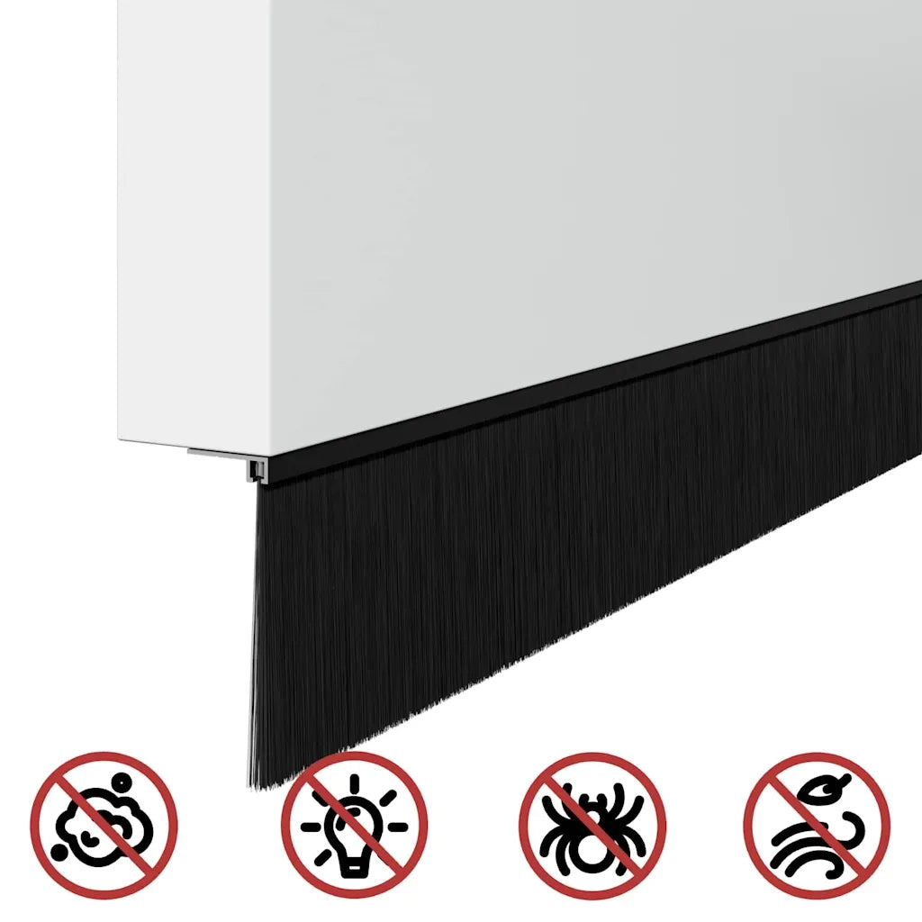 Spazzole per porte a vite 12 pcs Nero 100 cm Lega di alluminio 42019604