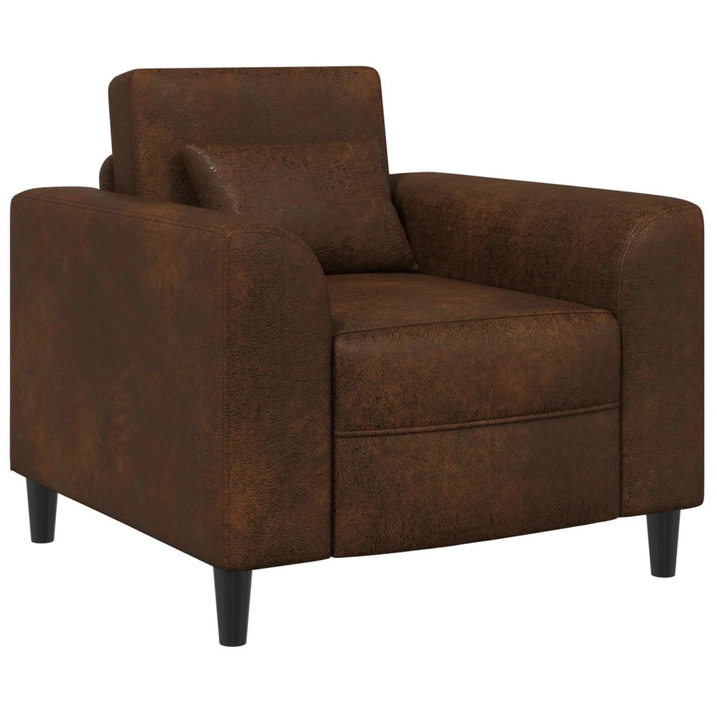 Poltrona Marrone Pelle Scamosciata Sintetica 42042475