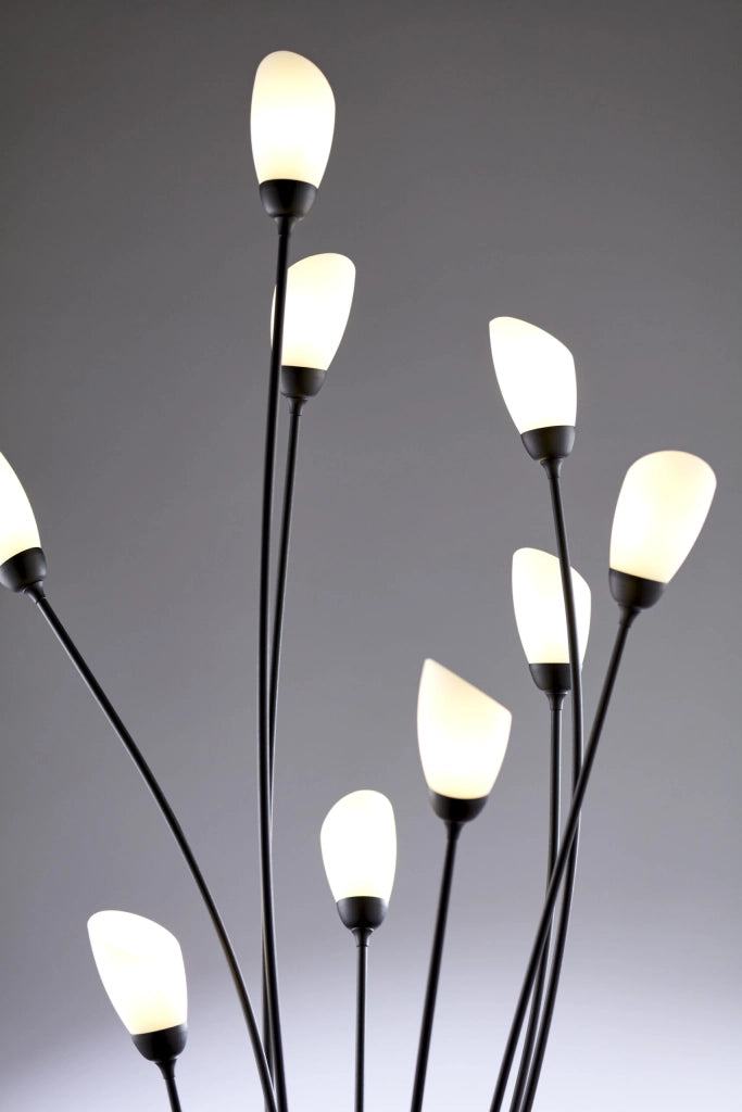 Lampada da terra GLORIOSA nera opaca 160cm 9xG9 Jupiter