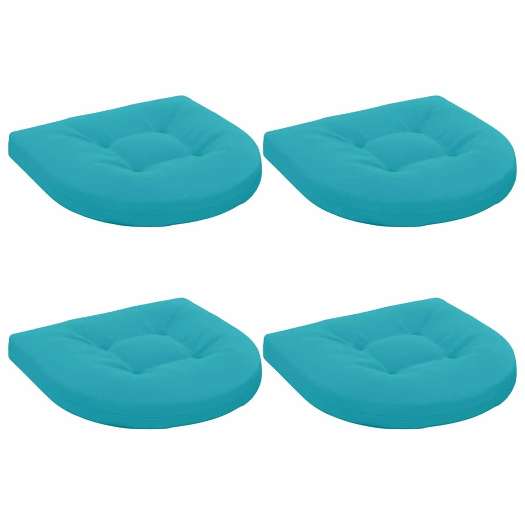 Cuscini per Sedia in 4 Pezzi 4 pz 100% Poliestere Turchese 945337