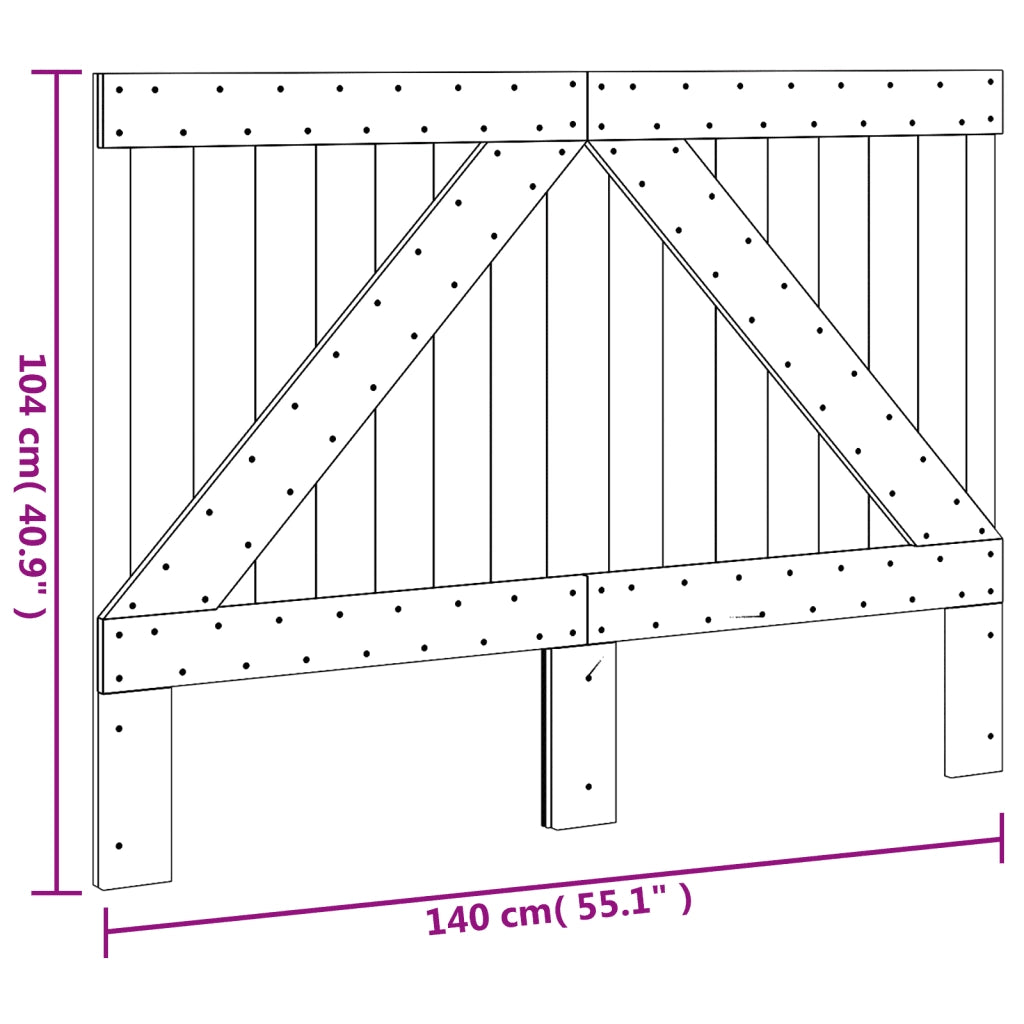 Testiera-Testata-Testiera Decorativa 140x104 cm in Legno Massello di Pino 675091