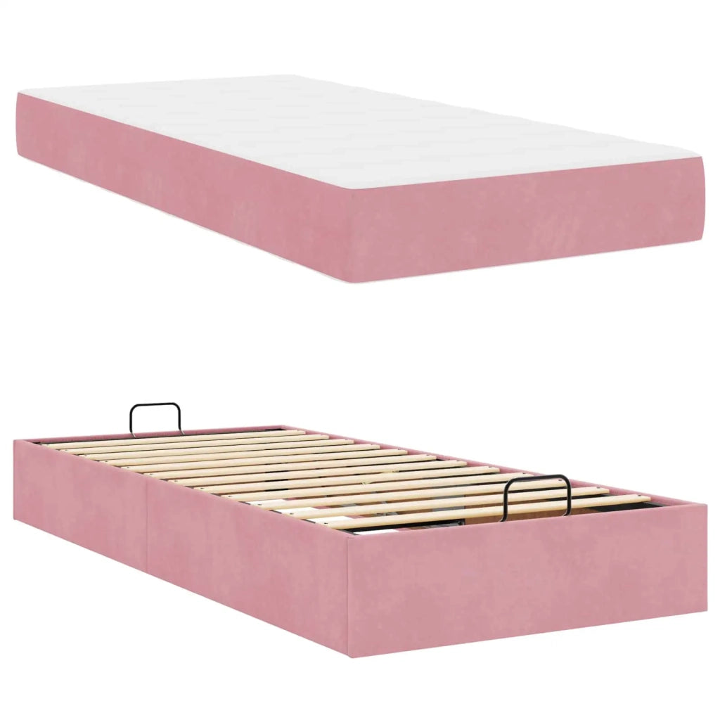 Struttura letto con materasso 2 pcs Rosa Velluto 3399527