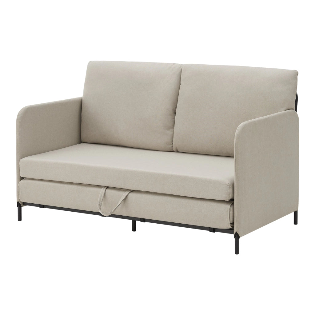 Divano/poltrona trasformabile a 2 posti 78 x 125 x 67 cm beige 03_0009126