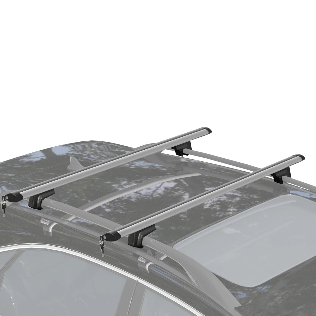 Barre Portatutto per Auto ¨C Minimal ¨C Argento Alluminio ABS 135x6x7 cm