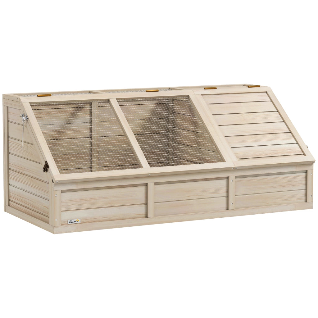Recinto per Tartarughe e Piccoli Animali ¨C Xylo ¨C Legno Naturale con Coperchio Apribile 2 Spazi