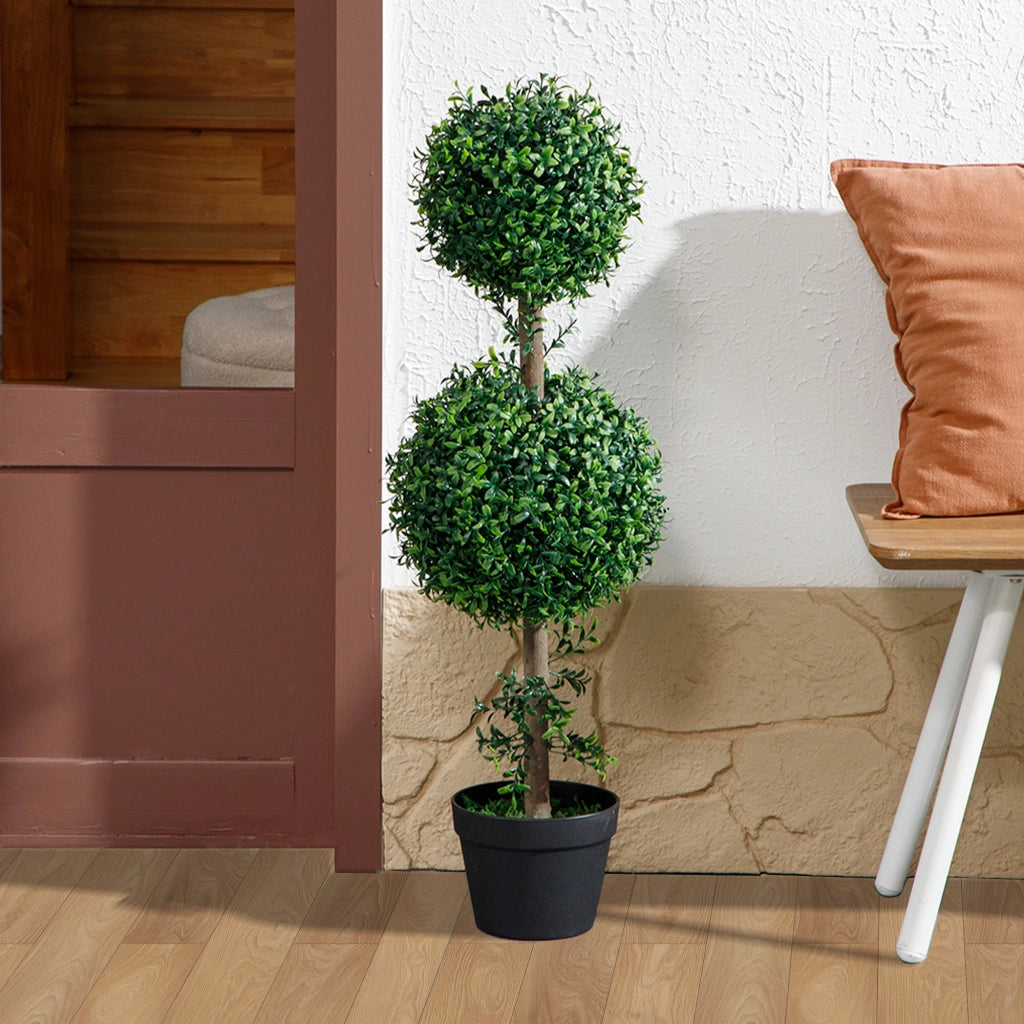 Set 2 Piante Artificiali Bosso UV ¨C Xylo ¨C Verde con Vaso