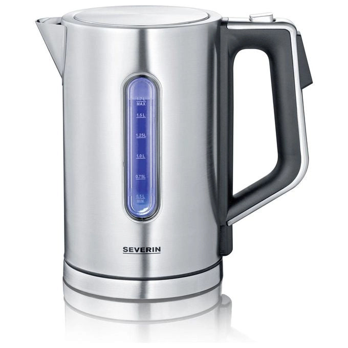 Severin 3418 WK 3418 Bollitore elettrico 1,7 L 3000 W Termostato regolabile Acciaio inossidabile spazzolato-Nero