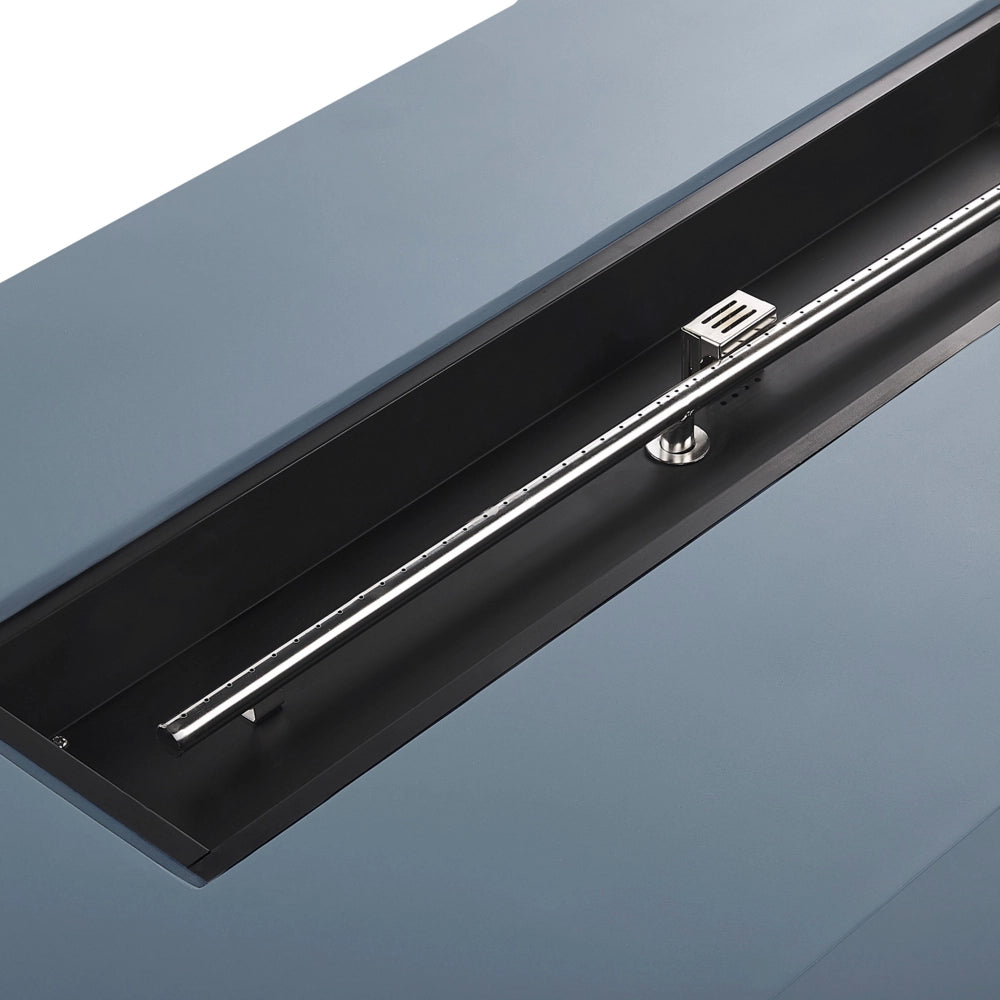 Stufa da esterno a propano grigio 143 x 71 cm con braciere rettangolare