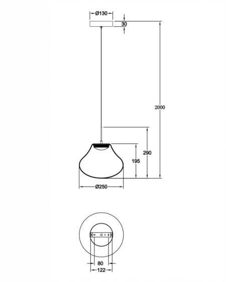 Lampada a Sospensione Deva Ø250mm Fumé, LED 14W 1510lm CCT Dimmerabile, Struttura in Metallo e Vetro Borosilicato - Deva
