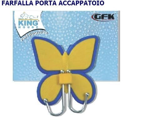 Gancio da Bagno per asciugamani e portaccappatoio in acciaio farfalla 2 ganci