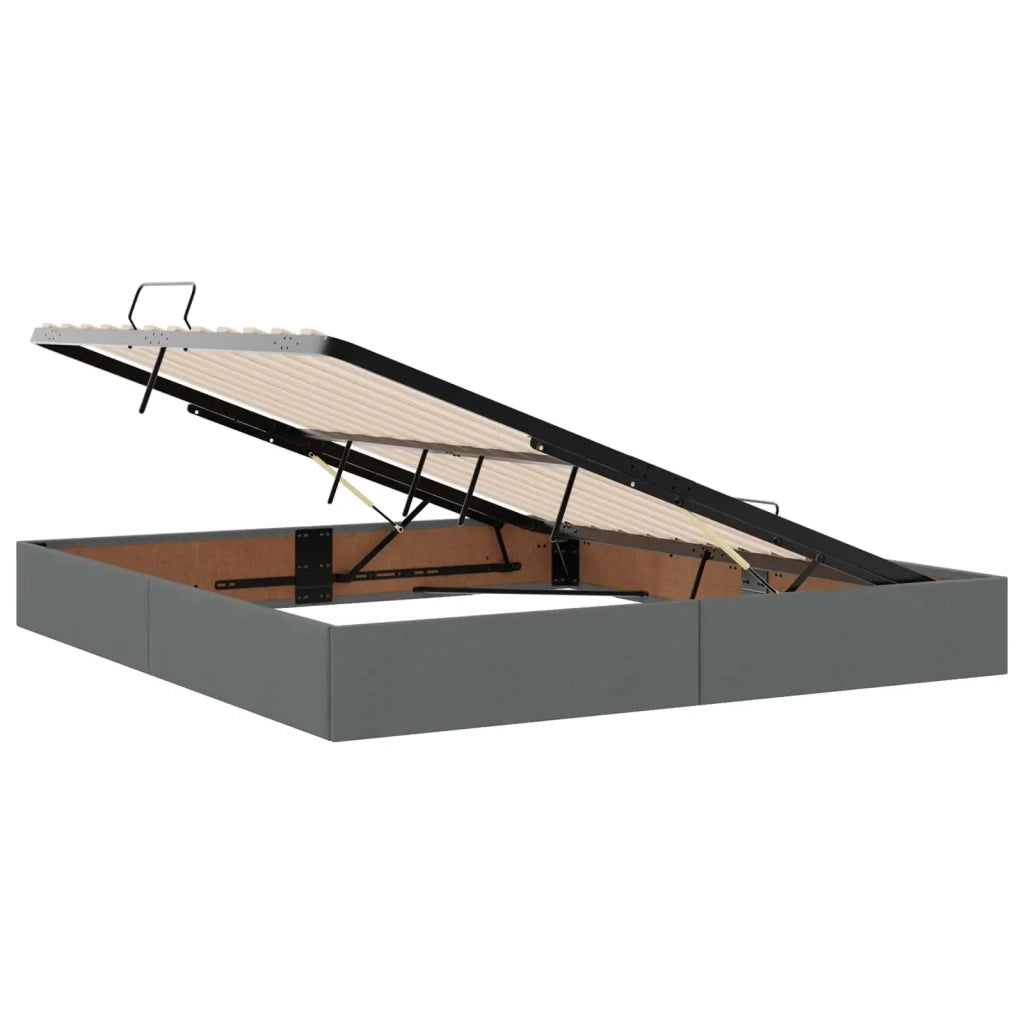 Letto con contenitore e materasso Grigio Scuro 200 x 200 cm 3458644