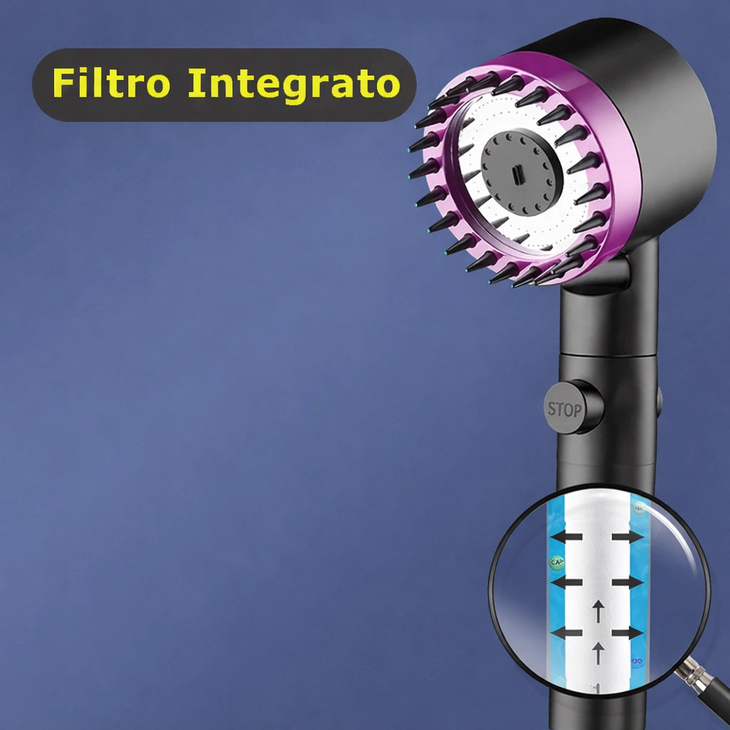 Soffione Doccia con Filtro ad Alta Pressione Regolabile in 4 Modalità 87525