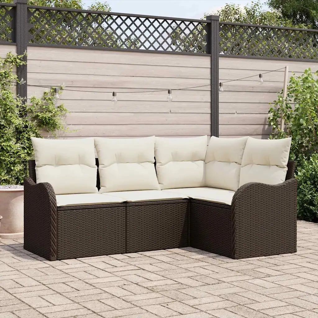 Set Divano da Giardino | Set Salotto da Giardino Marrone polyrattan