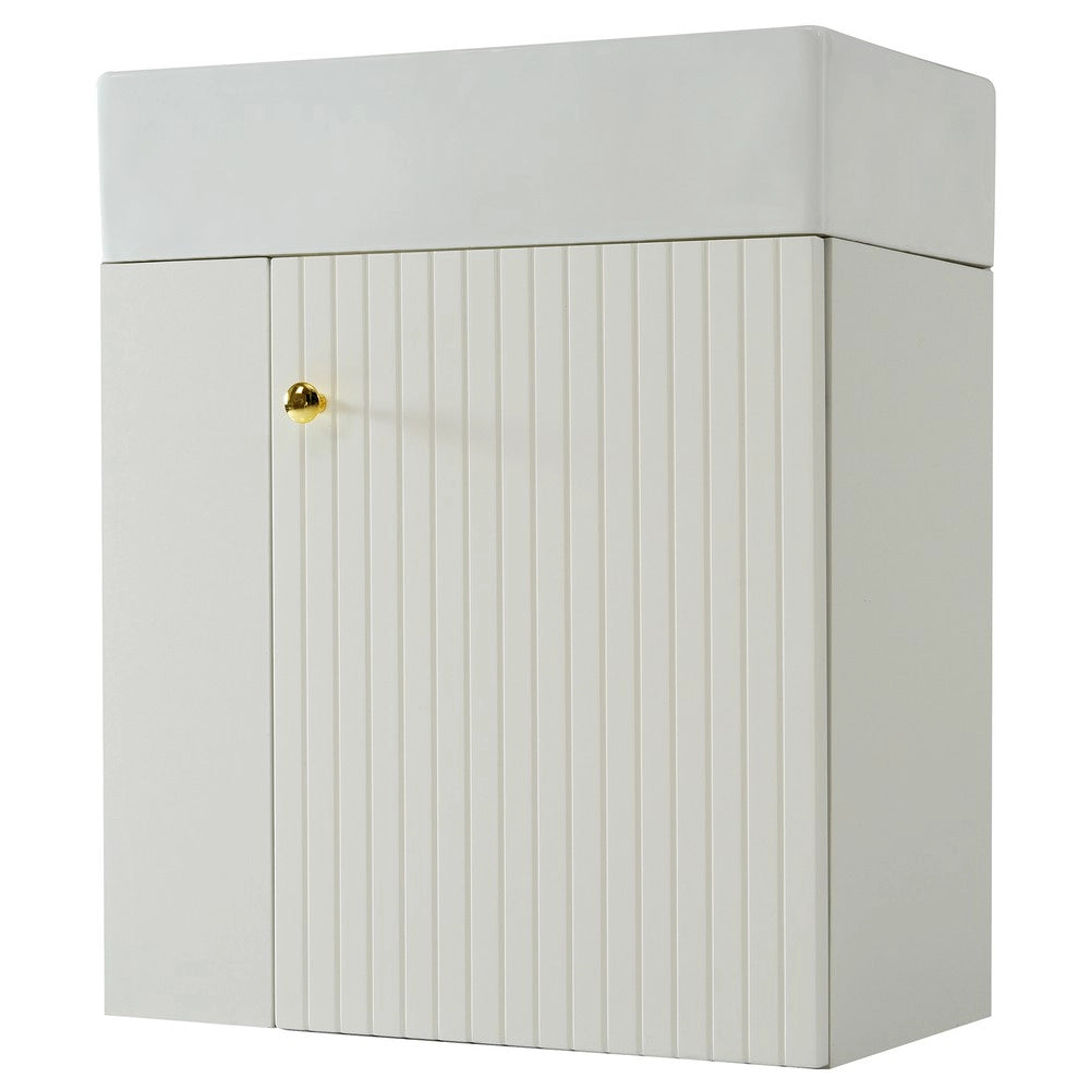 Mobile Bagno con Lavabo e Sottolavabo Pensile 55 cm ¨C Xylo ¨C Bianco