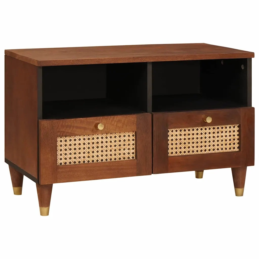 Mobile TV Marrone 70 x 33,5 x 46 cm Legno di mango massello 4018881