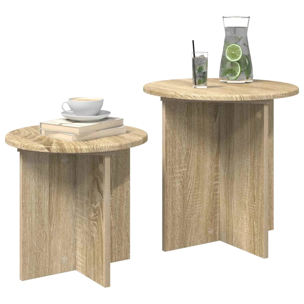 Set tavolini 2 pz Rovere Sonoma Ø 45 x 45 cm 8001012