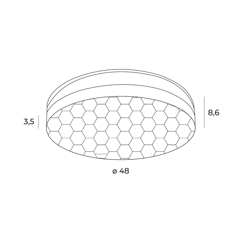 Plafoniera LED rotonda Ø48cm 54W nera Maxlight Sekko