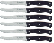 Set 6 Coltelli da Tavola Lama Seghettata Horeca Nero Marietti