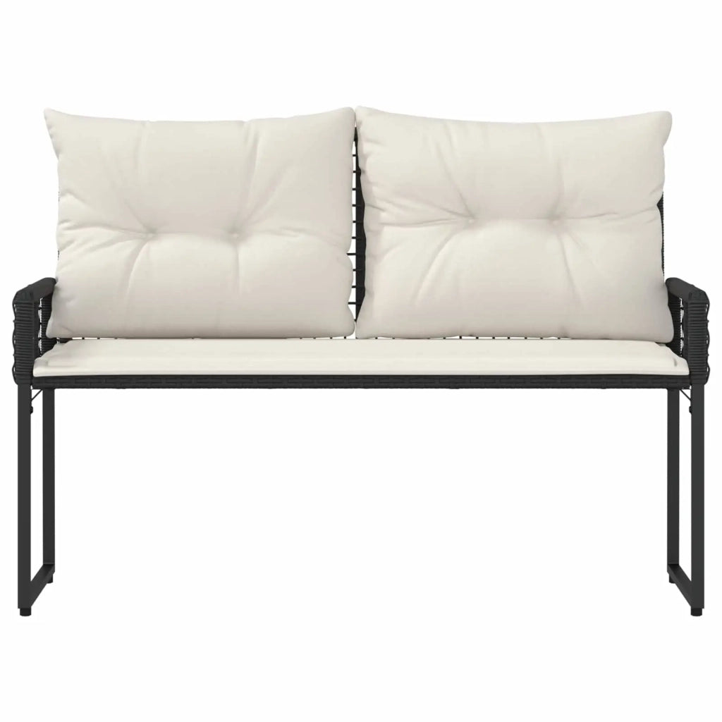 Panchina da esterno Nero e Bianco Crema 118 x 55 x 82 cm 42025178