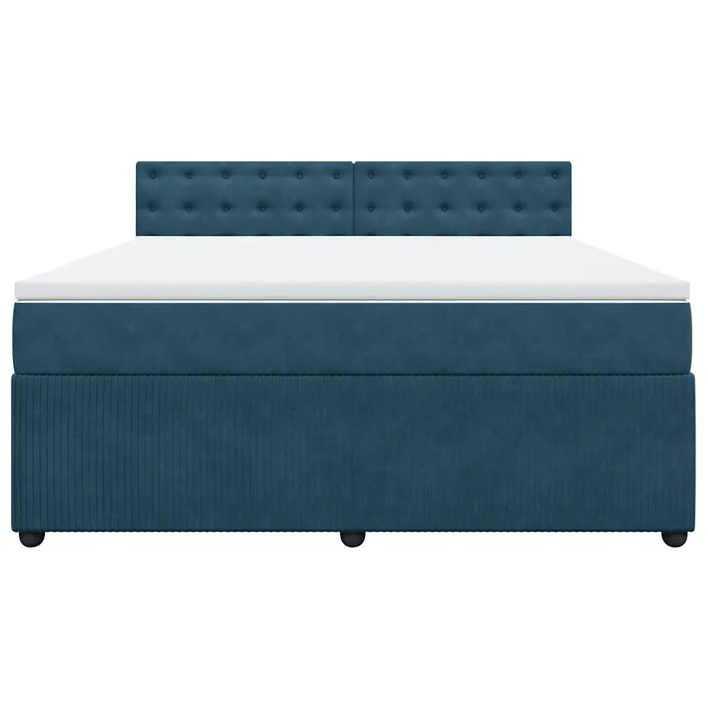 Giroletto a Molle con Materasso Blu 180x200 cm in Velluto 3290122