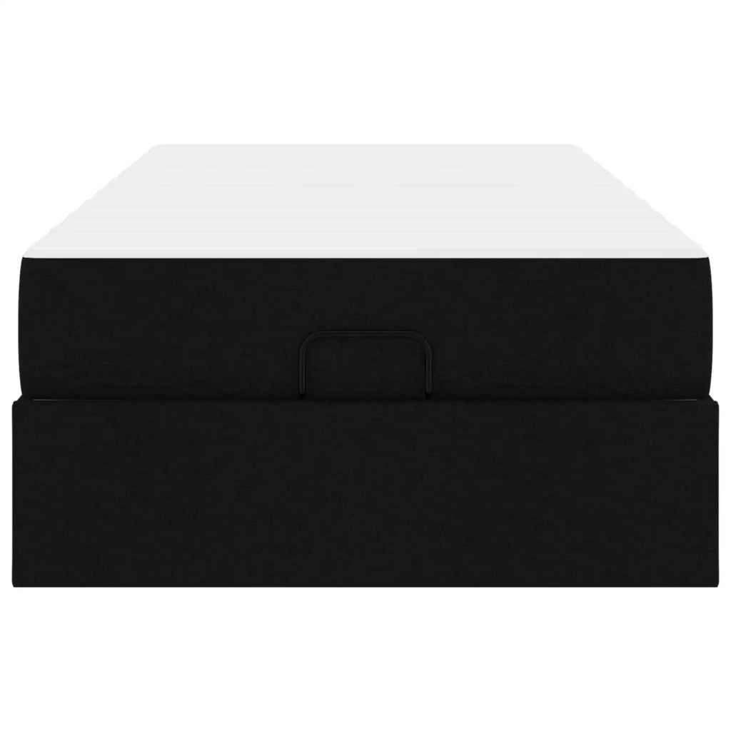 Struttura letto con materasso 2 pcs-Giroletto Nero Tessuto 282841