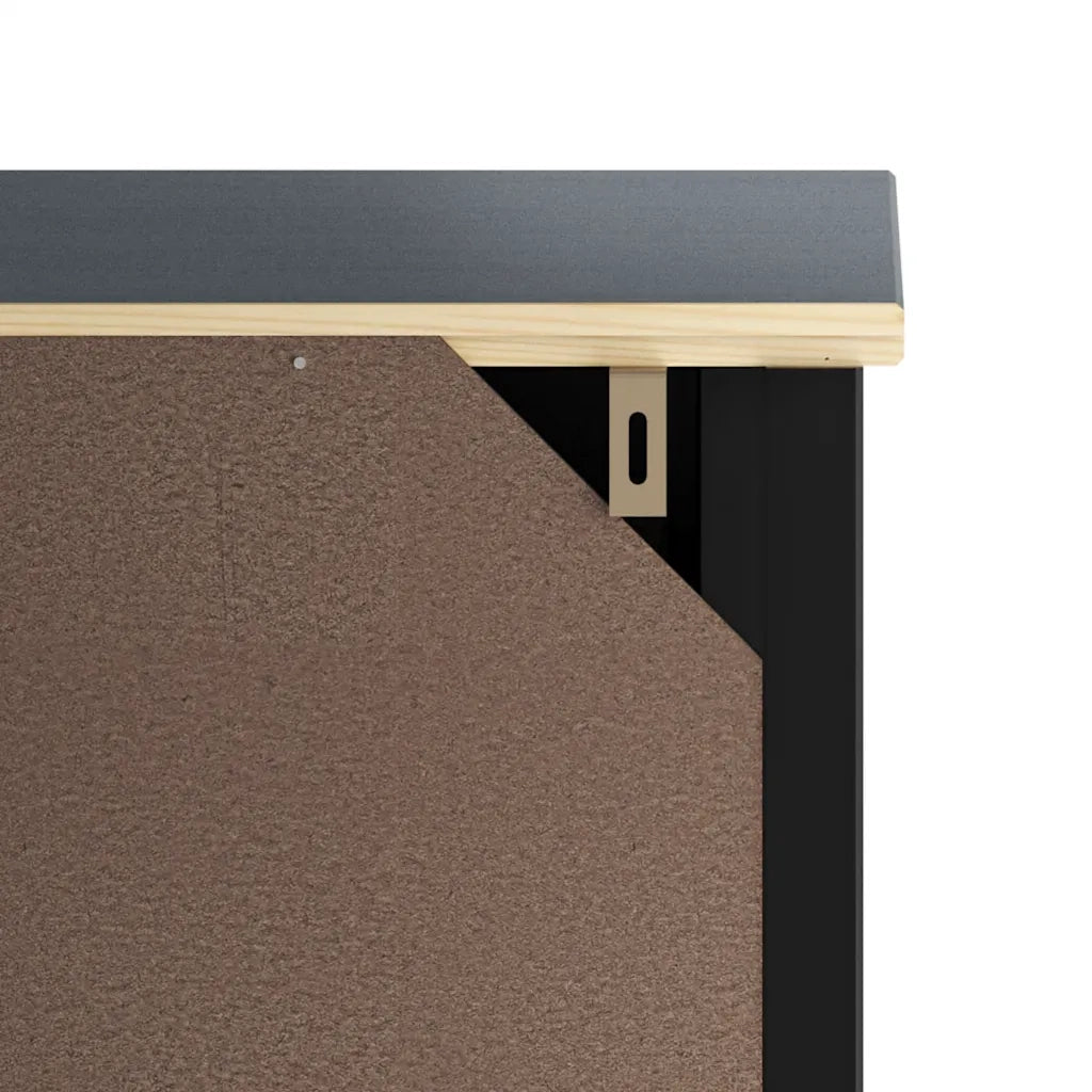 Mobile da Bagno a Muro BERG Nero 40x27x71,5 cm Massello Pino 358549