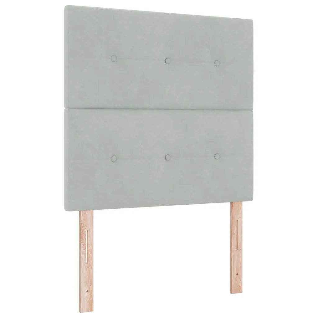 Letto a molle con materasso Grigio chiaro 80 x 200 cm Velluto 3339794