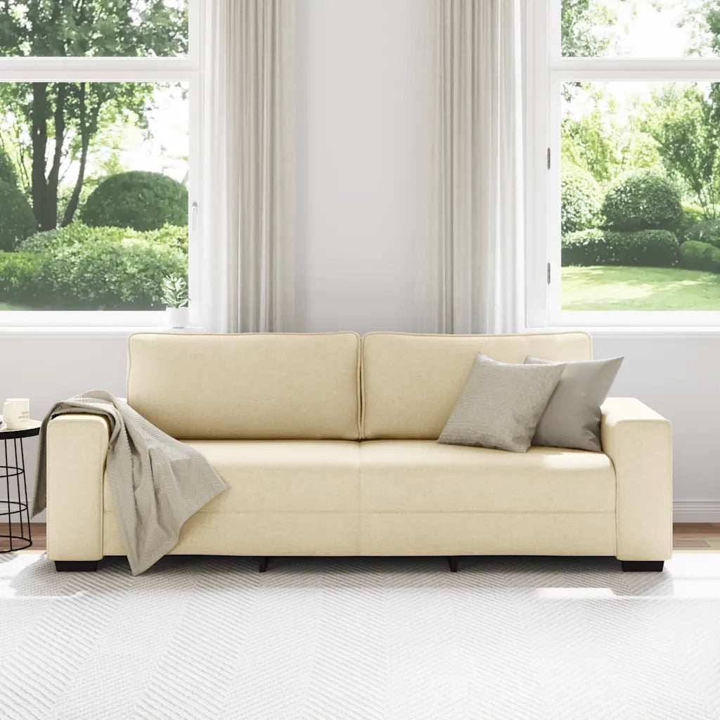 Divano a 3 Posti-Sofa 3 Posti Crema 180 cm in Tessuto 540704
