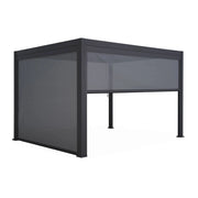 Pergola bioclimatica 3x4m in alluminio + tenda da 3m + tenda da 4m,