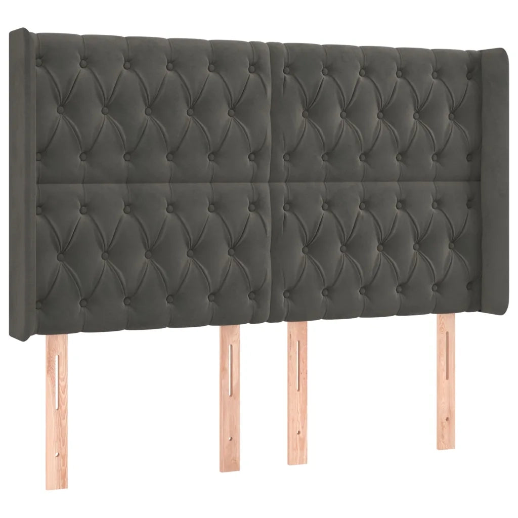 Letto a Molle con Materasso e LED Grigio Scuro 160x200 cm 3139752