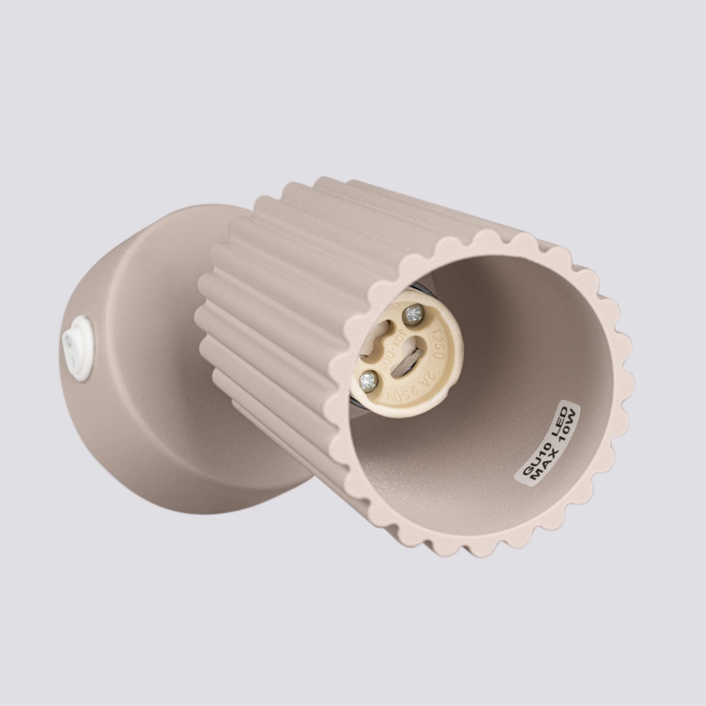 Lampada da parete KARBON taupe con interruttore