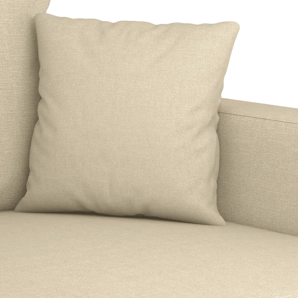 Set Divani 4 pz con Cuscini Crema in Tessuto