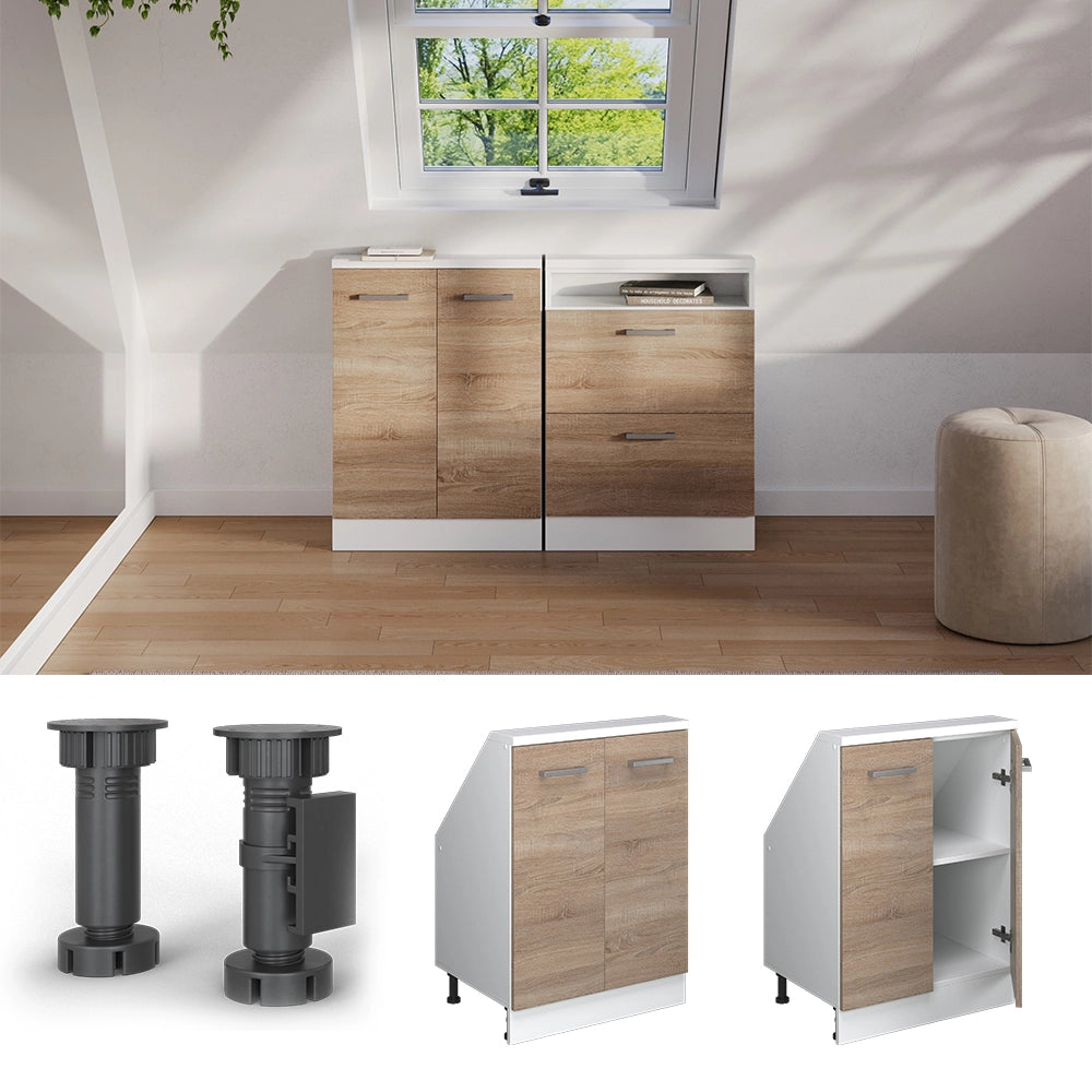 Mobile sottotetto Rion Sonoma/Bianco con 2 porte Vicco