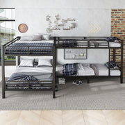 Letto a castello 90x200 e 140x200 - Xylo - Nero, metallo