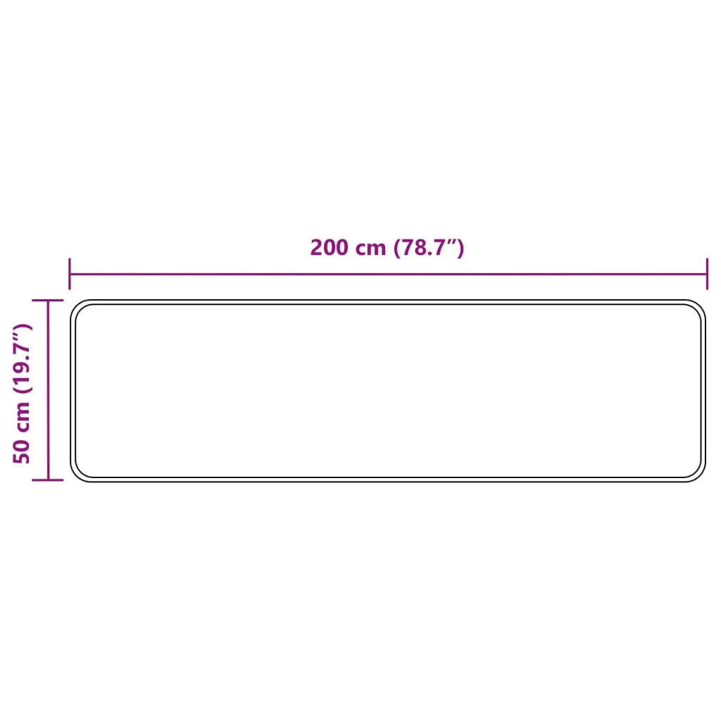 Runner Tappeto MARSA Nero 50 x 200 cm Poliestere e PVC 42023368