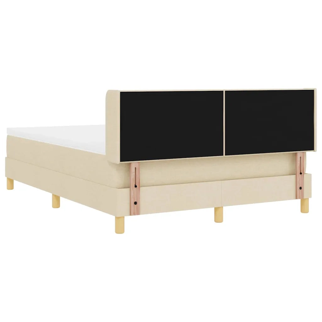 Letto a molle con cuscino Crema 200 x 140 cm Tessuto 3341298