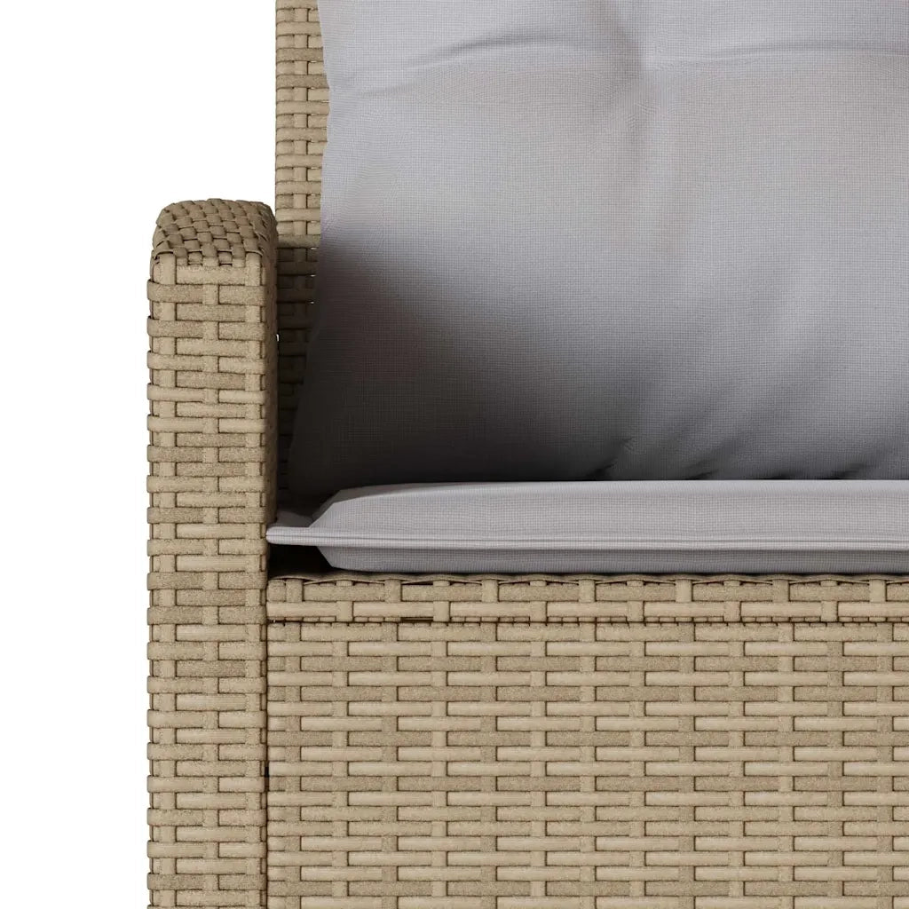 Divano a Forma di L con Cuscini in Polyrattan Beige 365418