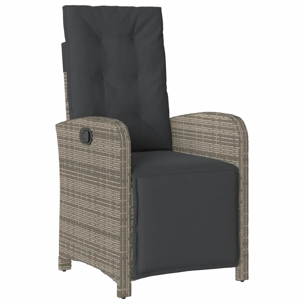 Set da Pranzo da Giardino 5 pz con Cuscini in Polyrattan Grigio 3212241