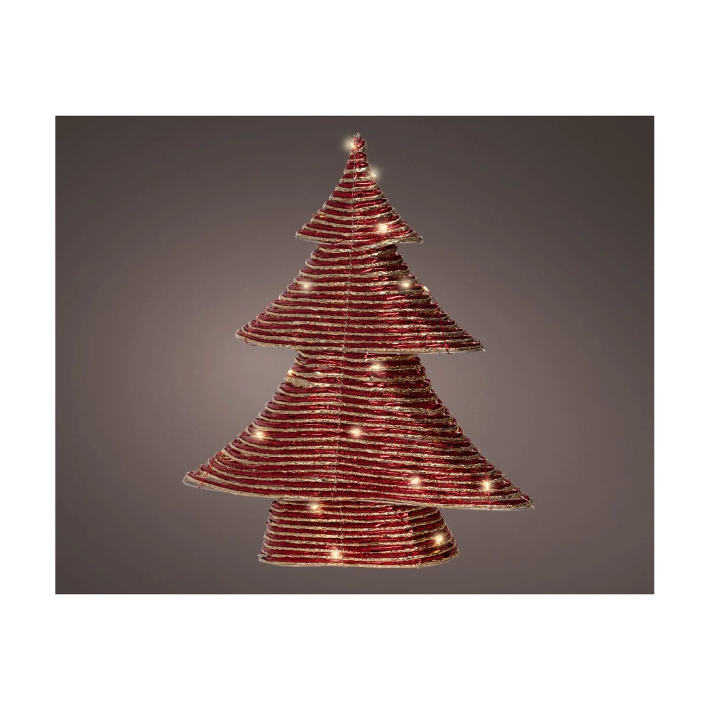 Albero carta rosso c/LED 10x34x40H
