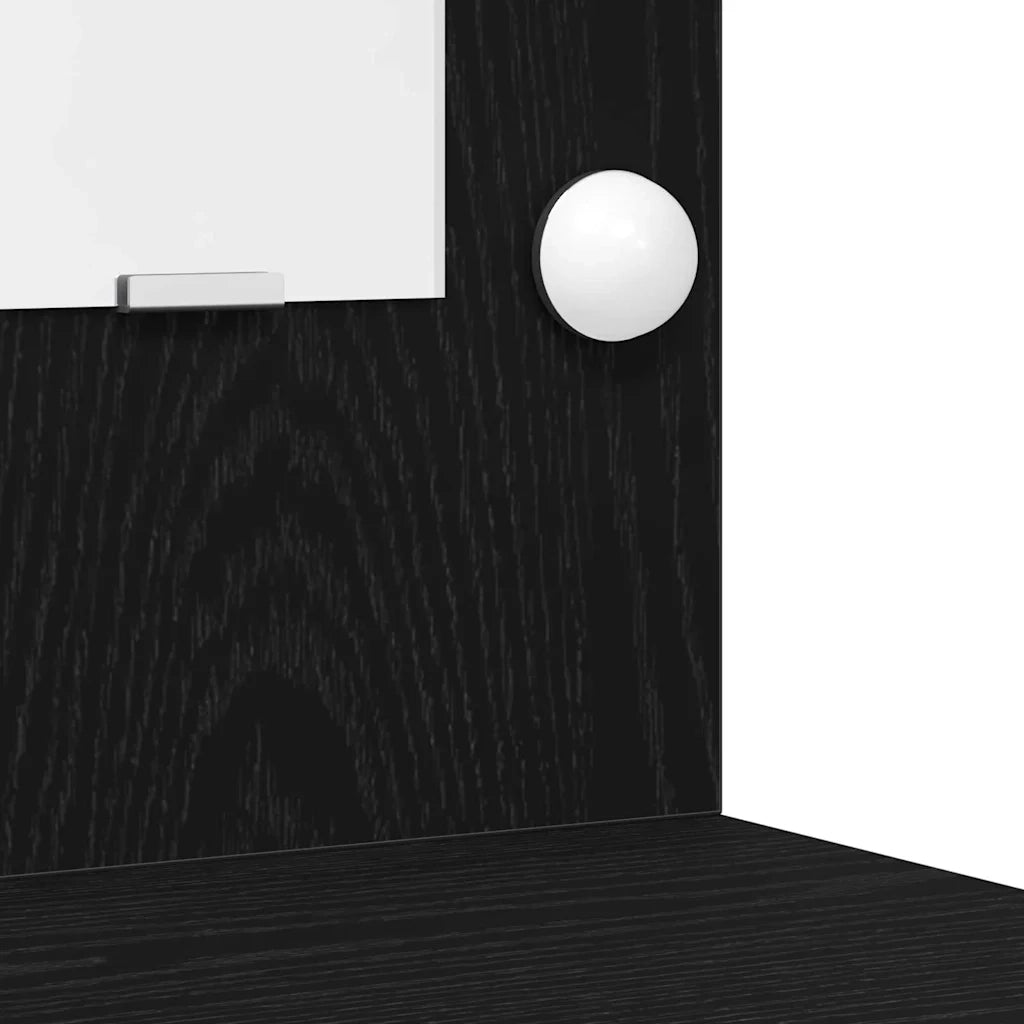 Set da tavolo da trucco con LED con cassetto 2 pcs Rovere Nero 3334273