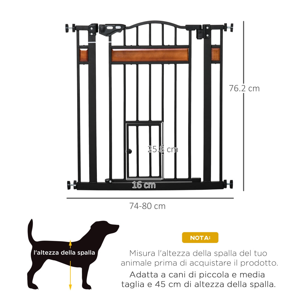 Cancellino per Cani Estensibile ¨C Minimal ¨C Nero 74-80cm